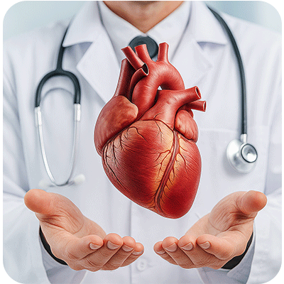 Cardiology – Heart specialist Cardiologist holding 3D heart model
