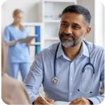 General practitioner using Cardio-HART AI heart diagnostic in primary care