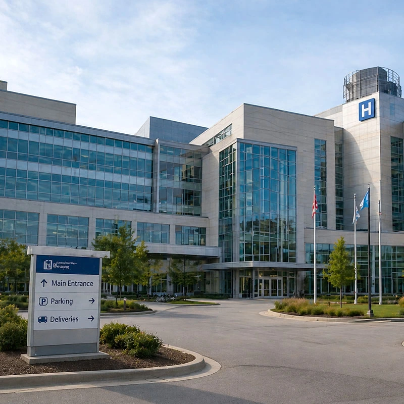 modern hospital building