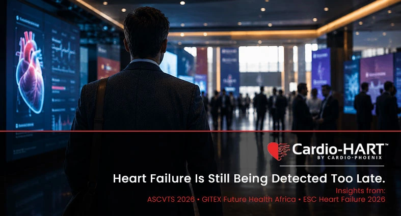 Cardio-HART team presenting AI-powered cardiac diagnostics at international cardiology event